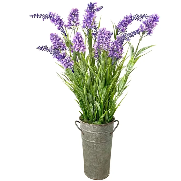 Silk Lilac Flower Arrangement In French pail – 20″