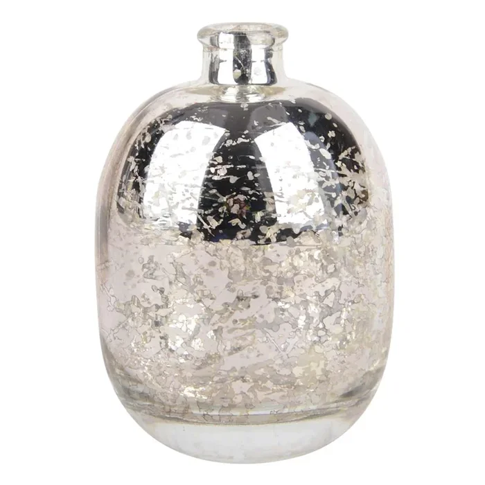 Silver Mercury Glass Bud Vase, 5.5″