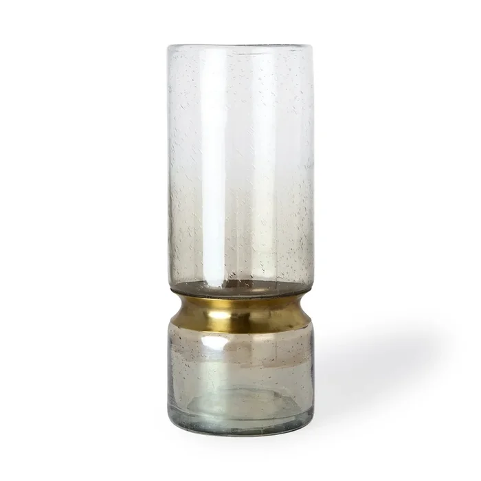 Smoked Bubble Glass Accent Vase for Tabletop or Shelf Display