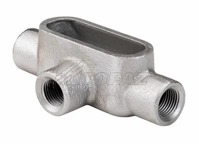 Southwire TOPAZ 4 Inch Rigid Conduit Body Threaded T Type Form 7 Gray Iron Conduit Body (T10G7)