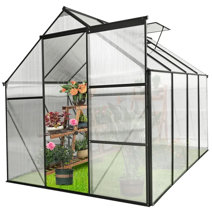Streamdale Durable 6×8 FT Polycarbonate Greenhouse with Raised Base