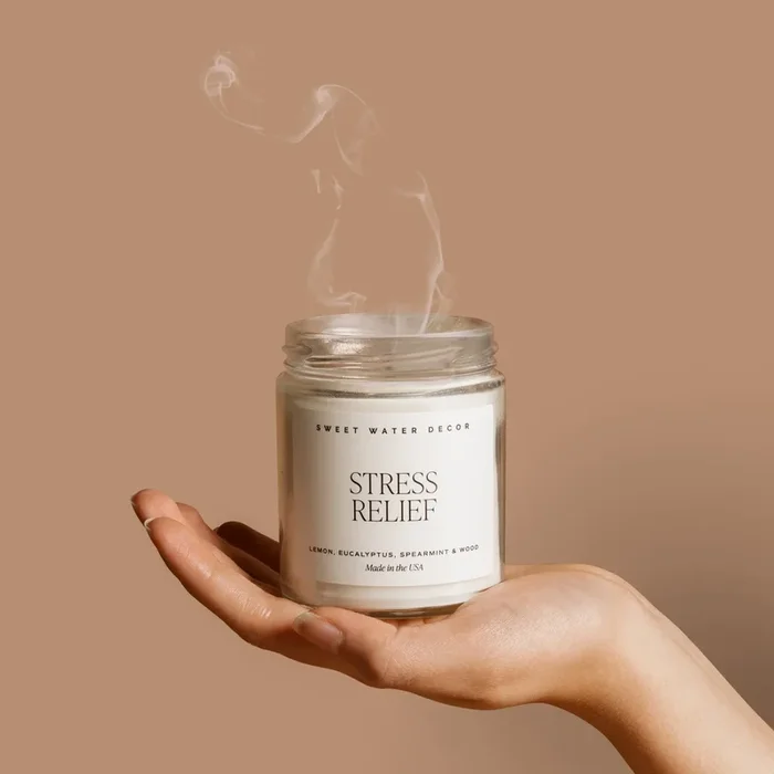 Stress Relief Soy Candle – Clear Jar – 9 oz – Decor Steals