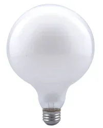 Sylvania 100G40/W/3/RP 120V Incandescent G40 Decor Bulb Shape Soft White Finish Medium Aluminum Base 100W 120V (15793)