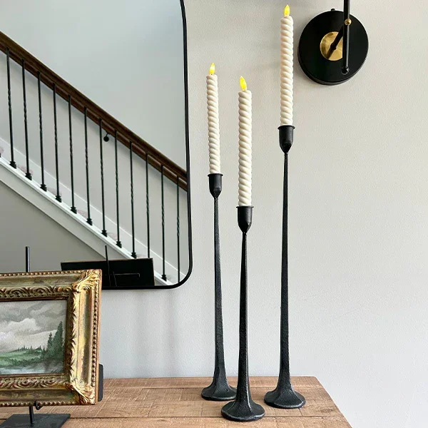 Tall Taper Iron Candle Holders, Set of Three – Decor Steals