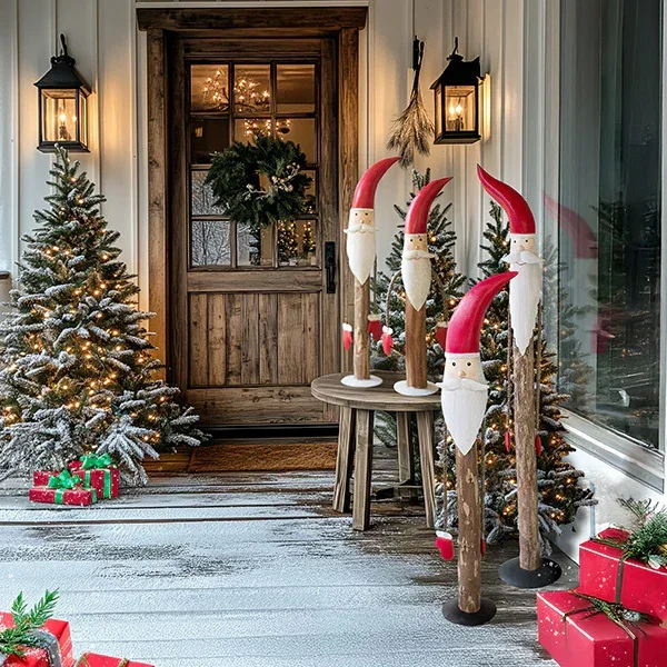Tall Wooden Painted Santas, Set of Two, Choose Your Size – Decor Steals