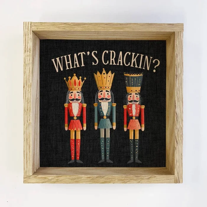 Three Nutcrackers What’s Crackin – Christmas Canvas Art