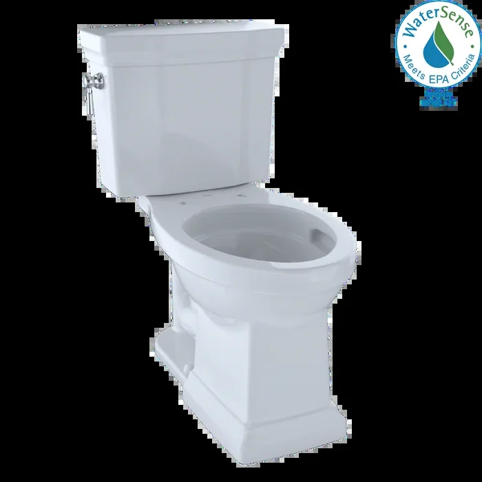 TOTO Promenade II Two-Piece Elongated 1.28 GPF Universal Height Toilet with CeFiONtect, Cotton White CST404CEFG#01