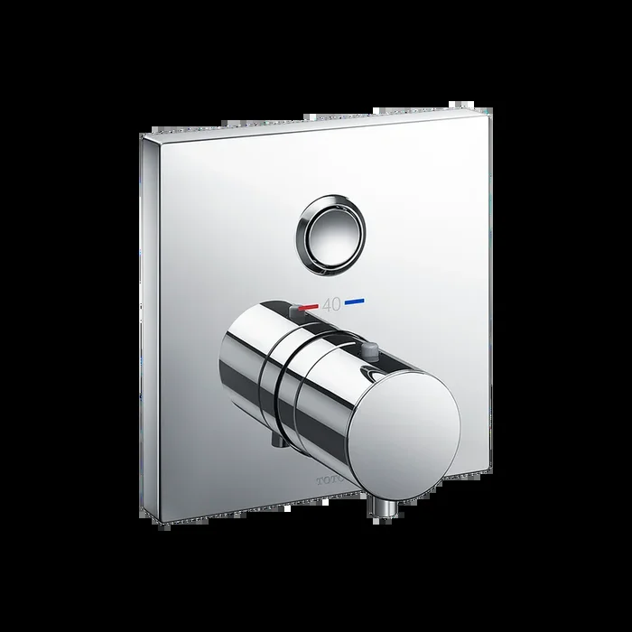 TOTO Square Thermostatic Mixing Valve with One-Function Shower Trim, Polished Chrome TBV02405U#CP