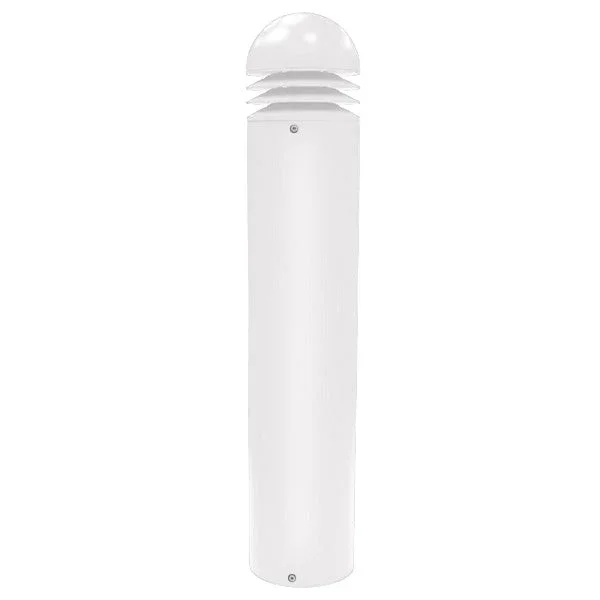Trace-Lite External Louvered LED Bollard 42 Inch Height 35W LED Engine 360 Degree Light Distribution 5000K 347V/480Vac White Battery Backup (ELB-42-S-HVS-5K-WH-EM)