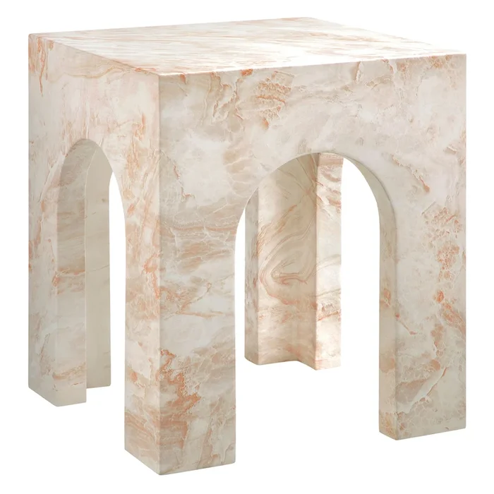 Valen Square Indoor – Outdoor Patio Arched Concrete Side Table