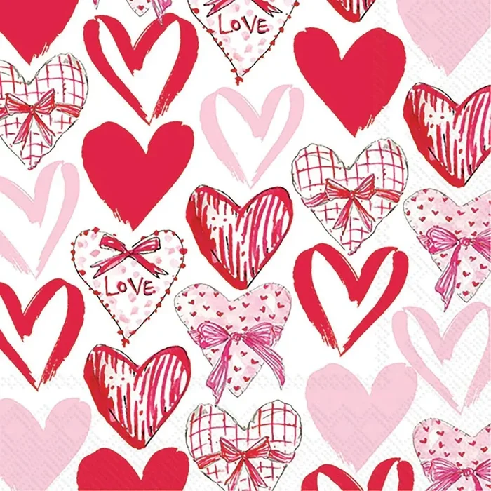 Valentine Hearts Cocktail Napkin By Boston International by Mariposa