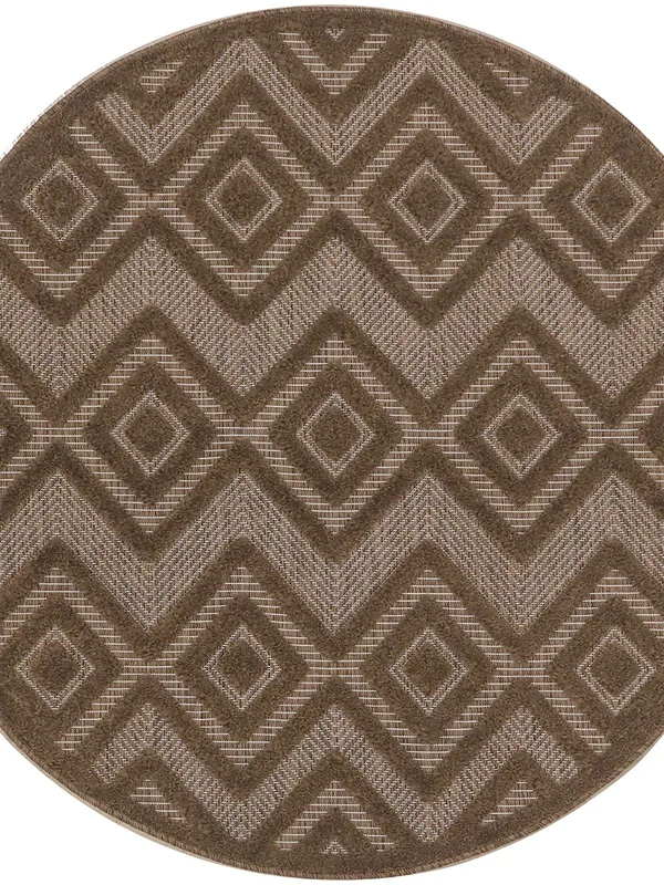 Versatile NRV01 Brown 4′ x Round Rug