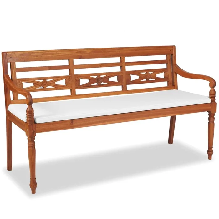 vidaXL Batavia Bench with Cushions 59″ Teak