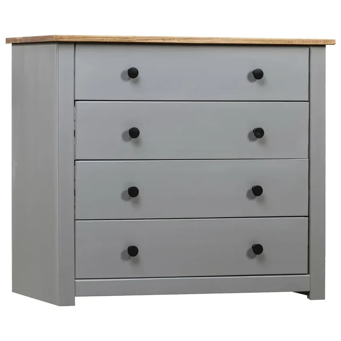 vidaXL Side Cabinet Gray 31.5×15.7×28.7 Pine Panama Range