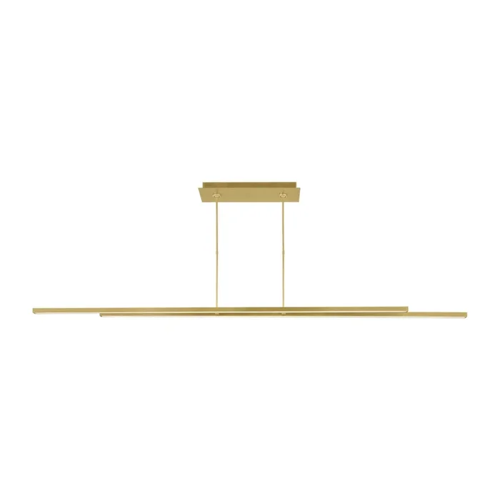 Visual Comfort Modern – 700LSSTG284NB-LED927 – LED Linear Suspension – Stagger – Natural Brass – 700LSSTG284NBLED927