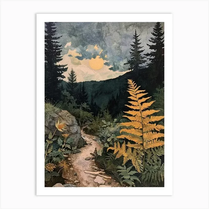 Walking Fern Painting 3 Art Print by Petal Pigments