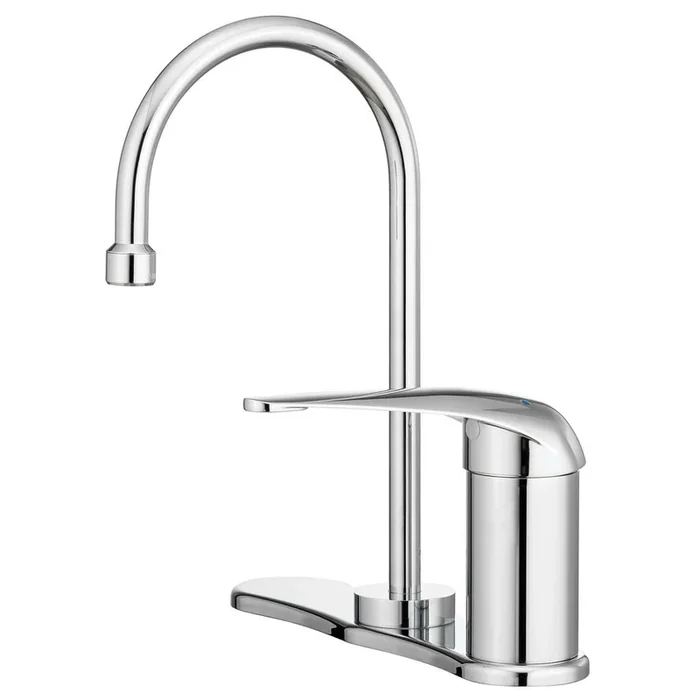 Watts GP1070-6 Lavsafe (TM) Gooseneck Thermostatic Faucet With Deck Plate And 6 In Lever Handle
