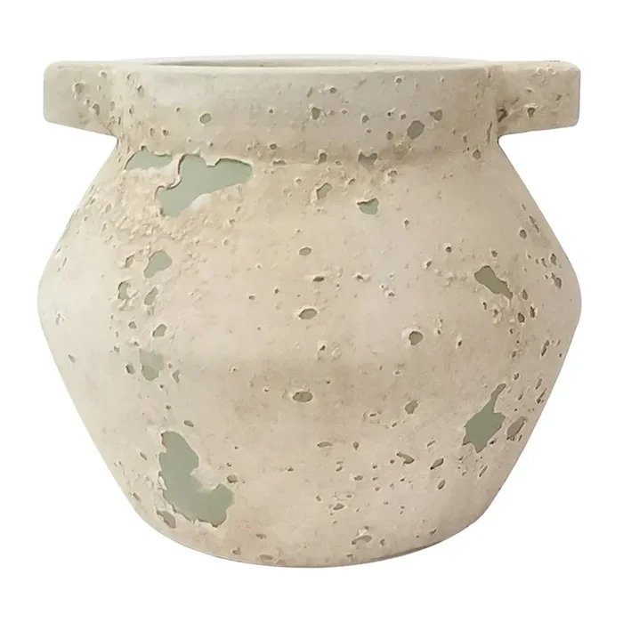 White Ceramic Vase, 6.8″