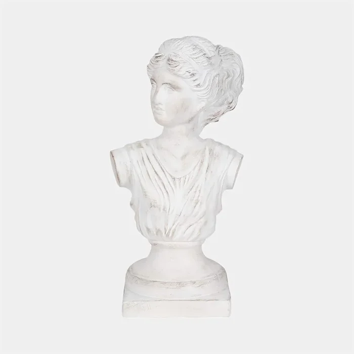 White Distressed Venus Bust, 20″
