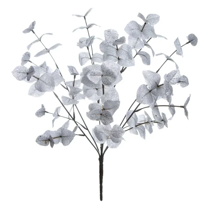 White Glittered Eucalyptus Bush, 19″