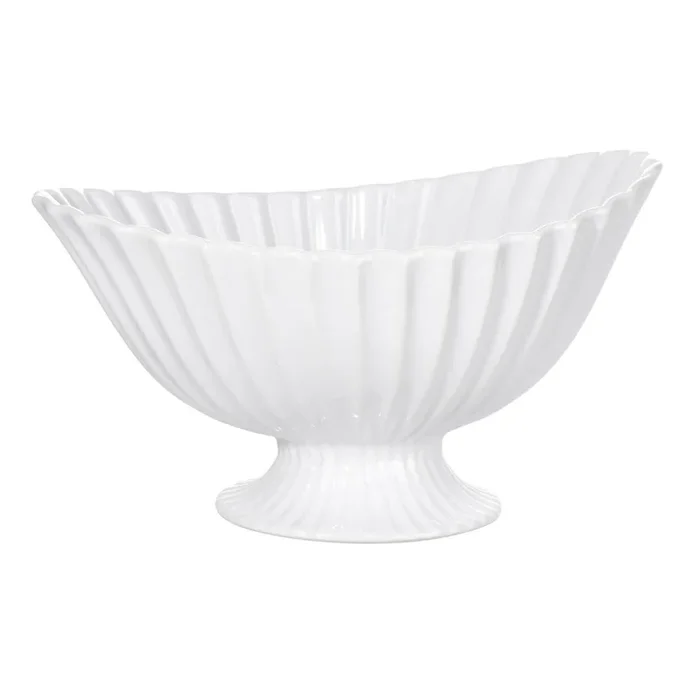 White Ribbed Fluted Bowl, 7″