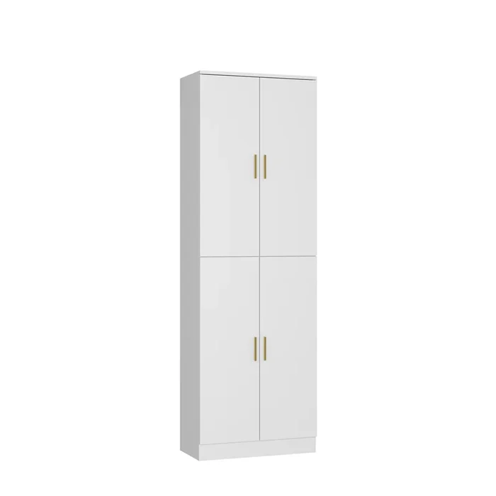 White Wooden Sideboard, Storage Cabinet, Food Pantry, Bookcase with Adjustable Shelves