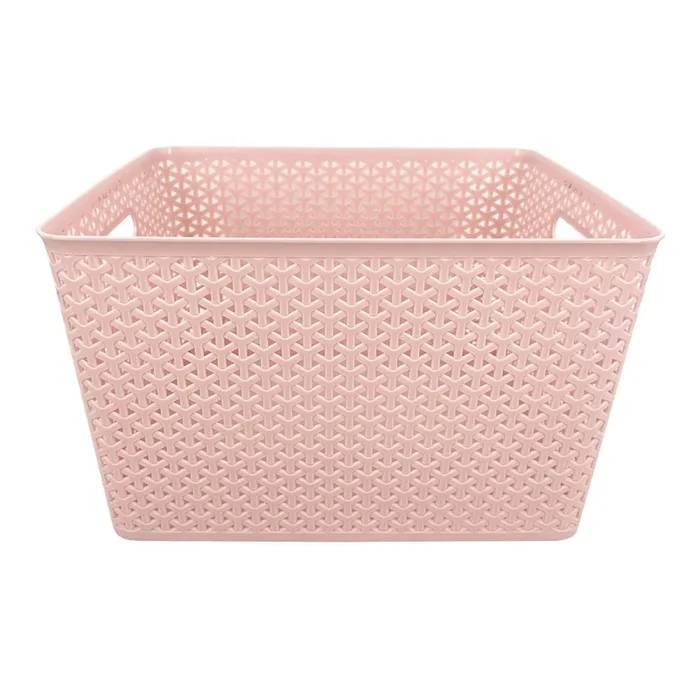 Y-Weave Blush Pink Storage Basket, Medium