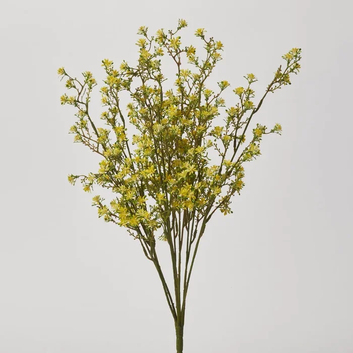 Yellow Baby’s Breath Gypsophila Bush Flowering Faux Stem Bouquet – 22″