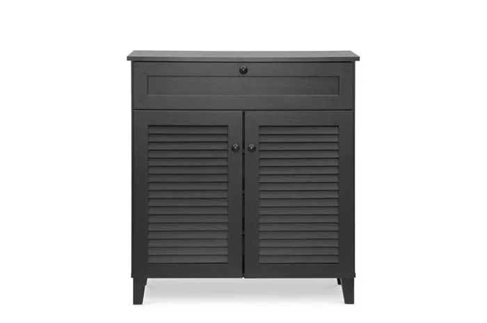 Zackery Espresso Shoe-Storage Cabinet