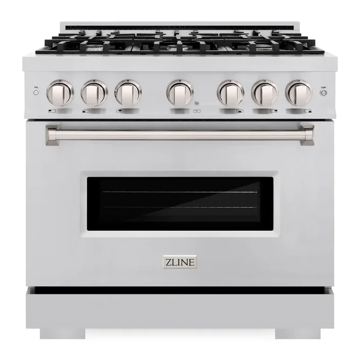 ZLINE 36″ 5.2 cu. ft. Classic Dual Fuel Range with 6 Burners in Stainless Steel, CDR36