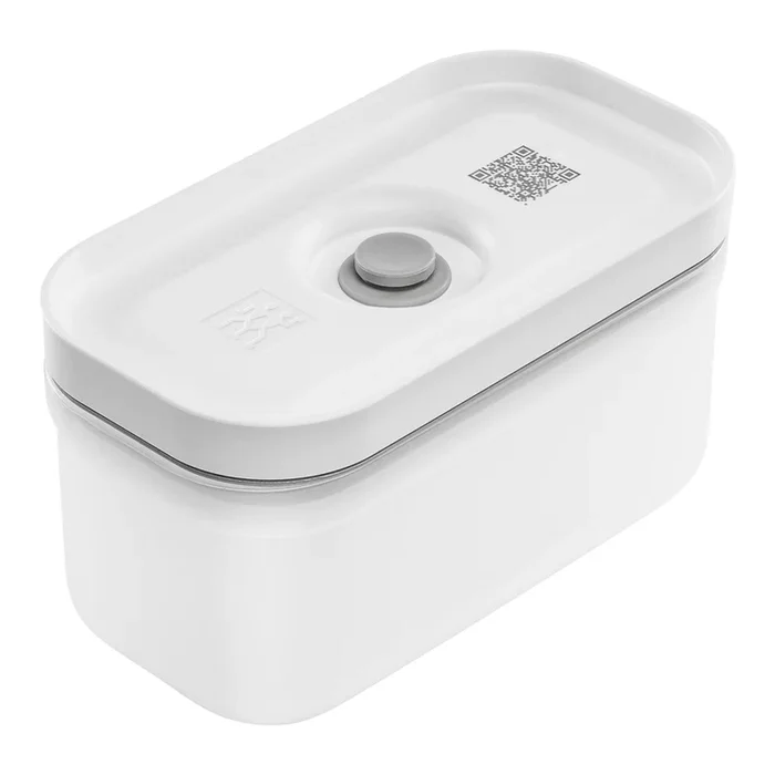 ZWILLING Small Semi-Transparent Vacuum Lunch Container in White Gray, Fresh & Save Series